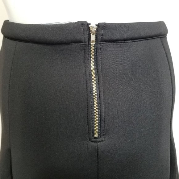 Allen B Schwartz Skater Skirt XL Black Twirl Flow Zipper Gothic Punk Alt Cosplay - Picture 7 of 11